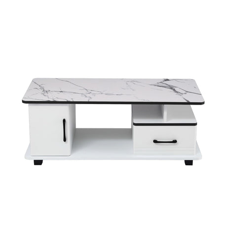 Woori Yallock Marble Coffee Table, White