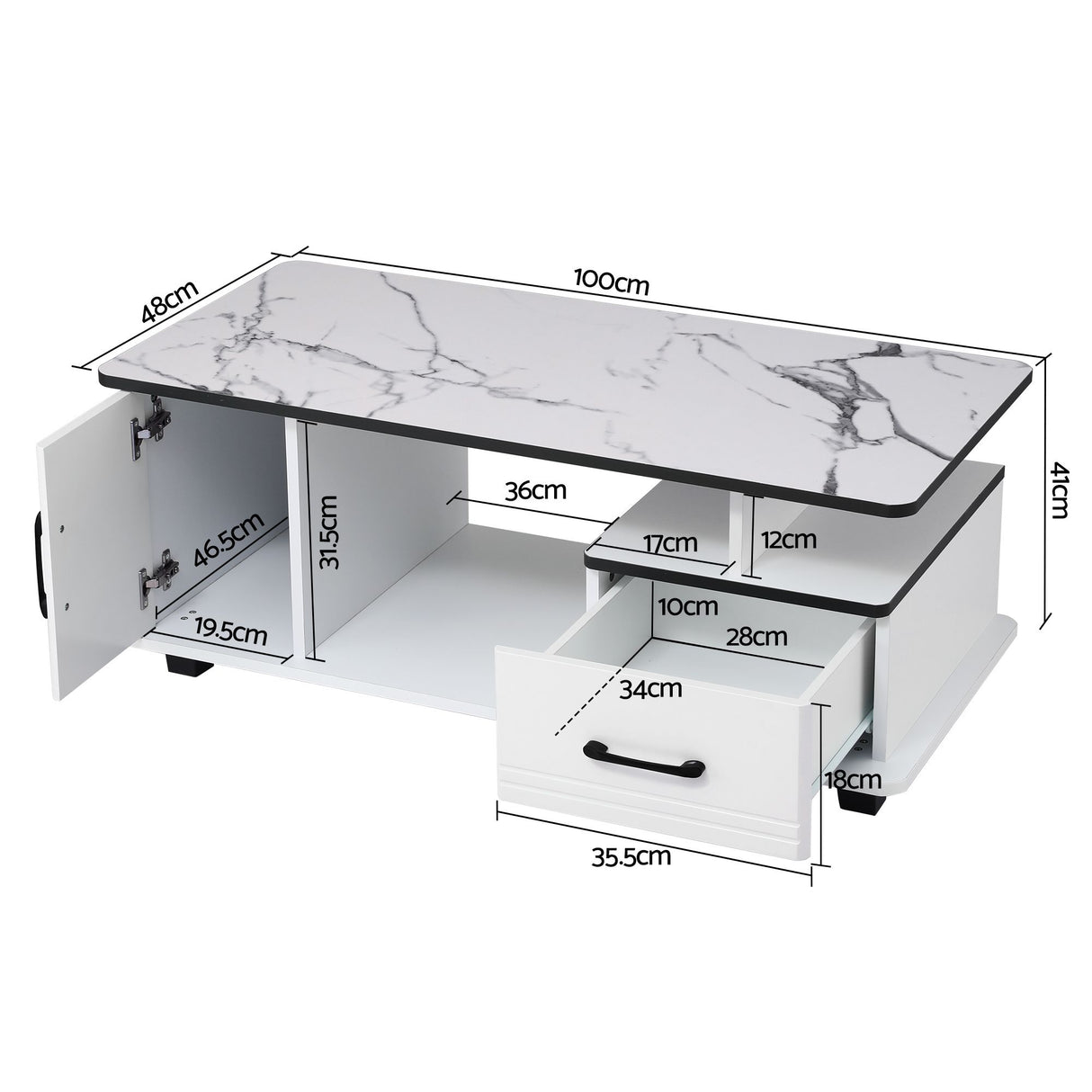 Woori Yallock Marble Coffee Table, White