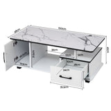 Woori Yallock Marble Coffee Table, White