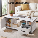 Woori Yallock Marble Coffee Table, White