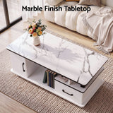 Woori Yallock Marble Coffee Table, White