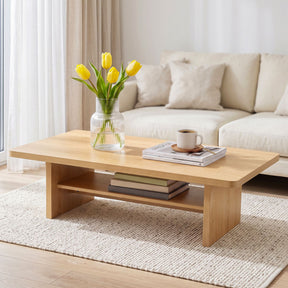 Seville pine wood coffee table in a modern living room