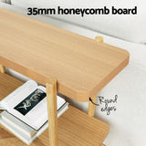 Artiss SERA 92cm 2-Tier Pine Console Table — Wood Grain Finish — Allure Home Collections