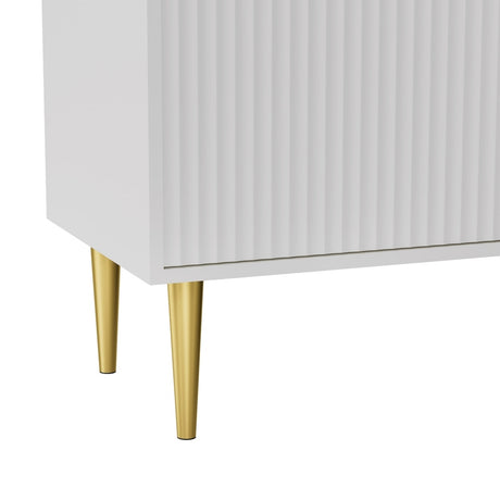 Artiss Riley 180cm White TV Cabinet with 4-Door Reeded Panel Storage — Allure Home Collections