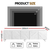 Beauty Point 200cm Entertainment Unit, White
