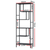 Artiss Rhys 5-Tier Black Bookshelf