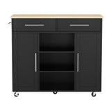 Simplon Kitchen Island Cart, 100cm, Black