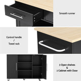 Simplon Kitchen Island Cart, 100cm, Black
