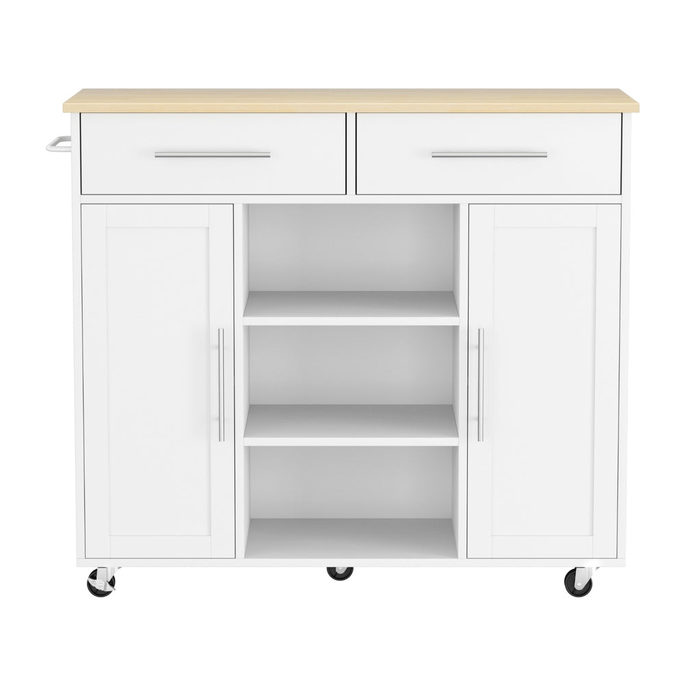 Susten Kitchen Island Cart, 100cm, White