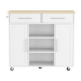 Susten Kitchen Island Cart, 100cm, White
