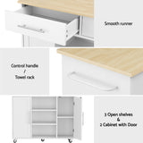 Susten Kitchen Island Cart, 100cm, White