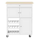 Splugen Kitchen Island Cart, 67cm, White and Oak