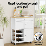 Splugen Kitchen Island Cart, 67cm, White and Oak