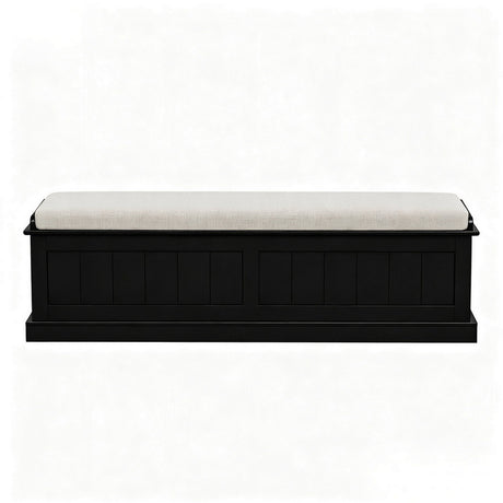 Artiss 140cm Fluted Storage Ottoman Blanket Box Black — Allure Home Collections
