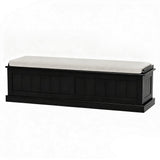 Artiss 140cm Fluted Storage Ottoman Blanket Box Black — Allure Home Collections