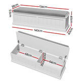 Artiss 140cm Fluted Storage Ottoman Blanket Box Grey — Allure Home Collections