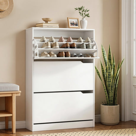 Barkly 6 Tier Shoe Cabinet, White image 1