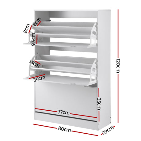 Barkly 6 Tier Shoe Cabinet, White image 2