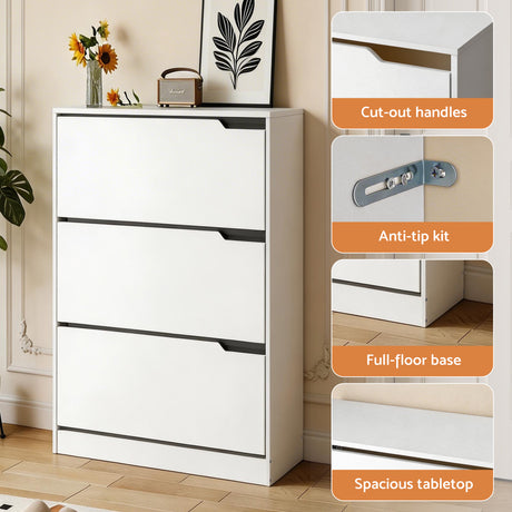 Barkly 6 Tier Shoe Cabinet, White image 6