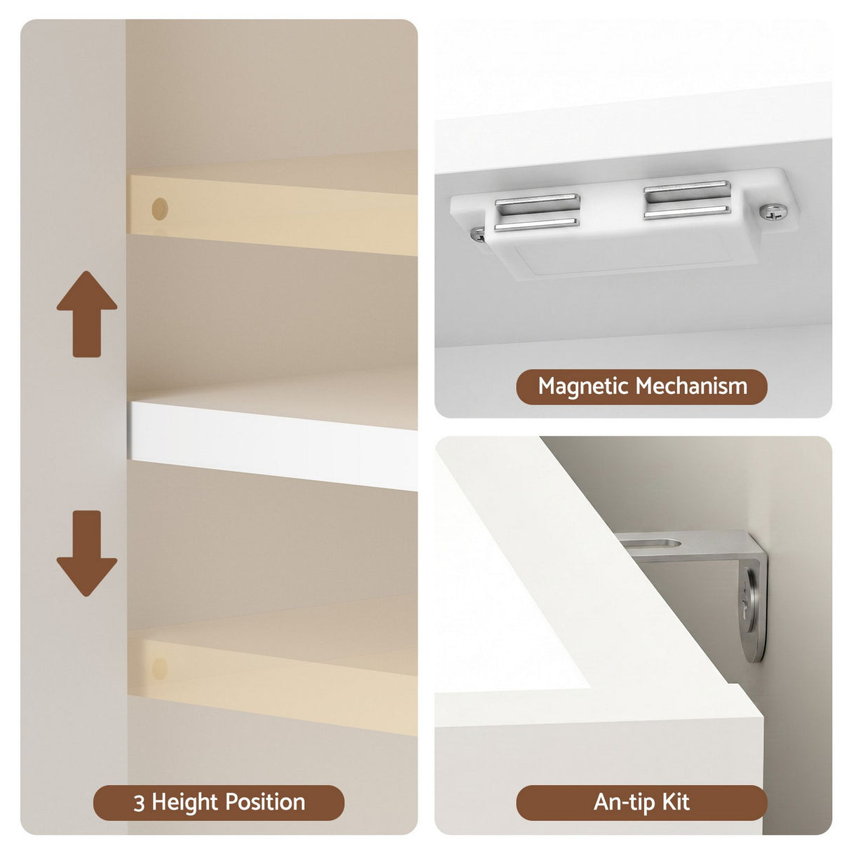 Dundonnell 6 Tier Shoe Cabinet, White