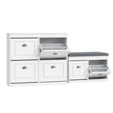 Stawell Shoe Cabinet and Bench Set, White image 2