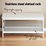 Artiss KUBOTA 2-Tier Bamboo Shoe Storage Bench — 10 Pairs, Round Legs — Allure Home Collections