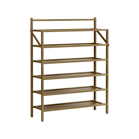 Artiss EVE 6-Tier Bamboo Shoe Rack — 18 Pairs, Foldable — Allure Home Collections