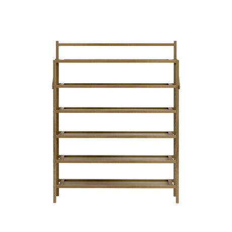 Artiss EVE 6-Tier Bamboo Shoe Rack — 18 Pairs, Foldable — Allure Home Collections