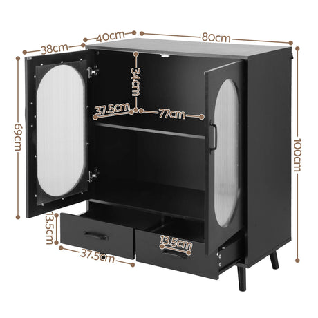 Morgan 2 Door Buffet Sideboard, Black