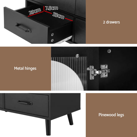 Morgan 2 Door Buffet Sideboard, Black