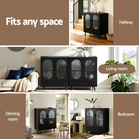 Morgan 2 Door Buffet Sideboard, Black