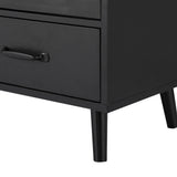 Artiss LENCY Modern Black Buffet Sideboard — Fluted Door Panels, Two Drawers — Allure Home Collections