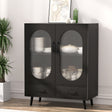 Artiss LENCY Modern Black Buffet Sideboard — Fluted Door Panels, Two Drawers — Allure Home Collections