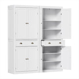 Dareton 1 Drawer Buffet Sideboard, White 2pcs