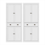 Dareton 1 Drawer Buffet Sideboard, White 2pcs