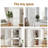 Dareton 1 Drawer Buffet Sideboard, White 2pcs