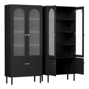Ramco 2 Door 2 Drawer Buffet Sideboard, Black 2pcs