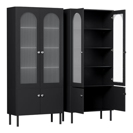 Ramco 2 Door 2 Drawer Buffet Sideboard, Black 2pcs