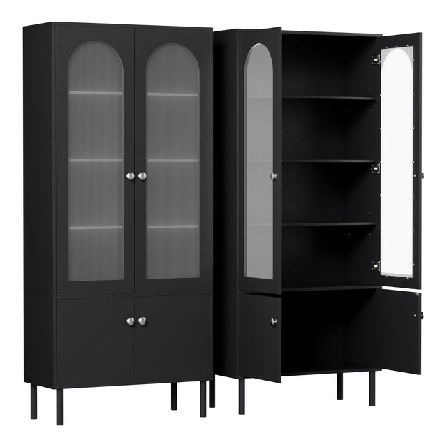 Ramco 2 Door 2 Drawer Buffet Sideboard, Black 2pcs