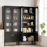 Ramco 2 Door 2 Drawer Buffet Sideboard, Black 2pcs