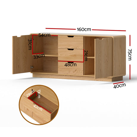 Blanchetown 2 Door Buffet Sideboard, Oak