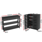 Pomonal Shoe Cabinet and Console Table Set, Black image 2