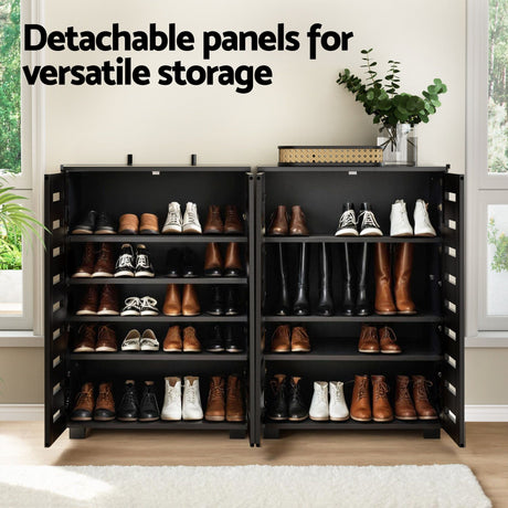 Pomonal Shoe Cabinet and Console Table Set, Black image 4