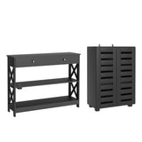 Pomonal Shoe Cabinet and Console Table Set, Black image 8