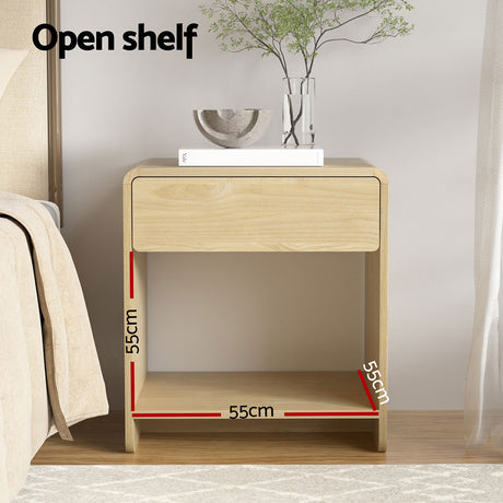 Aireys Bedside Table, Pine, view 4