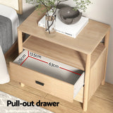 Artiss Bedside Table Nightstand with 2 Drawers and Open Shelf in Pine — Allure Home Collections