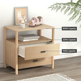 Artiss Bedside Table Nightstand with 2 Drawers and Open Shelf in Pine — Allure Home Collections
