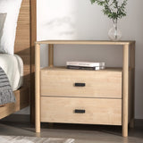 Artiss Bedside Table Nightstand with 2 Drawers and Open Shelf in Pine — Allure Home Collections