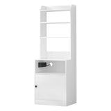 Angels Beach Tall Charging Station Bedside Table, White