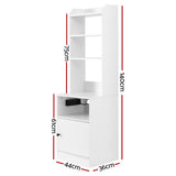 Angels Beach Tall Charging Station Bedside Table, White